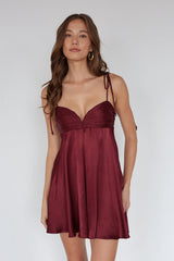 Dilan Tie Strap Satin Mini Dress
