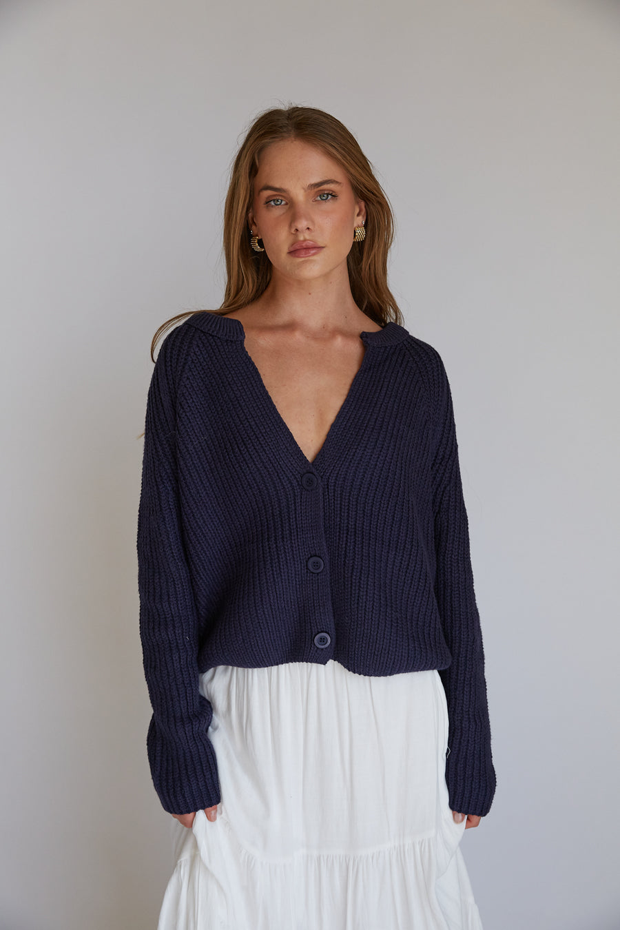 Iris Chunky Knit Button Up Cardigan